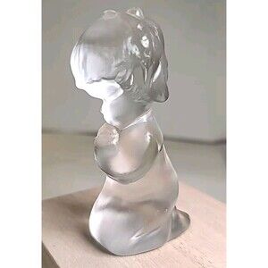 Vintage Fenton Art Glass Crystal Velvet Satin Girl Praying